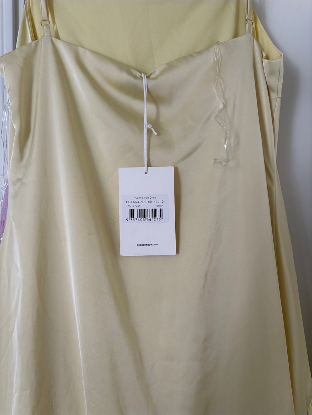 Peppermayo Pale Yellow Maxi Dress with Spaghetti Straps - Picture 5 of 6